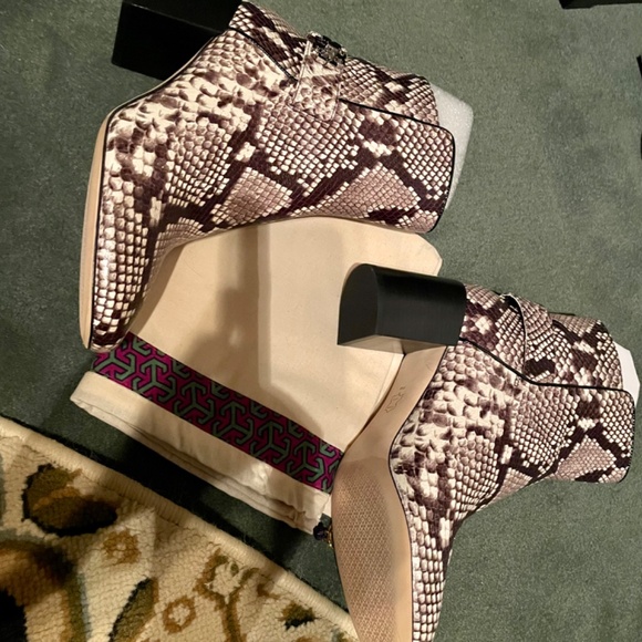Tall Snake-Embossed Leather Boot, Mimosa | Tory Burch KW Tory Burch Snakeskin Boots